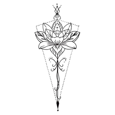 Tatouage éphémère temporaire lotus pointillé