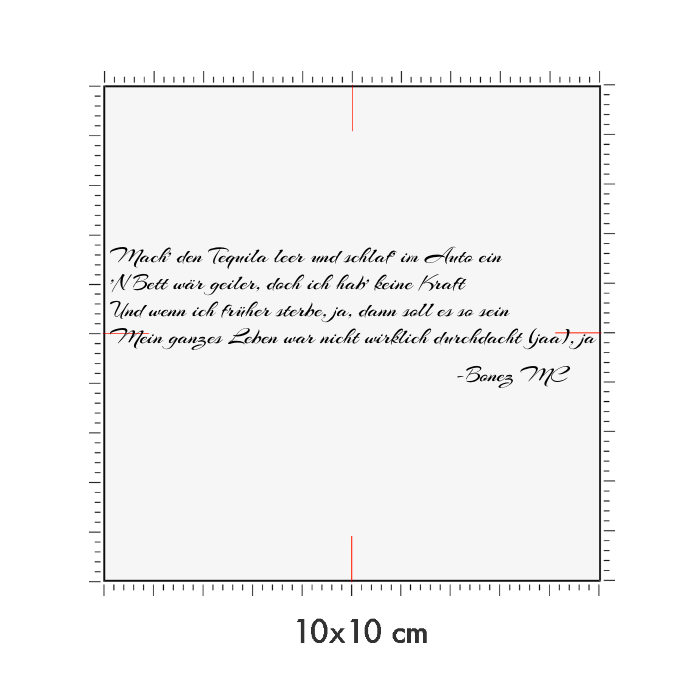 10 x 10 cm