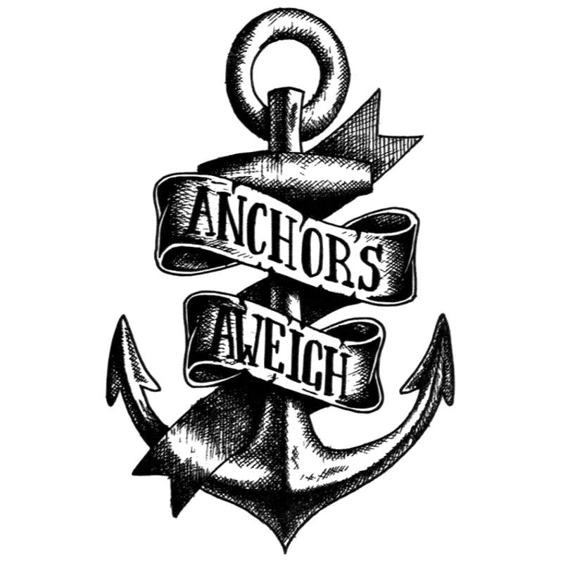 Tatouage éphémère temporaire marin ancre mer message anchors aweigh