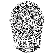 Tatouage éphémère temporaire maori bouclier motifs tribal