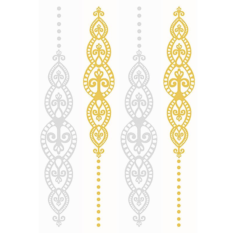 Tatouage éphémère temporaire or argent broches bracelets