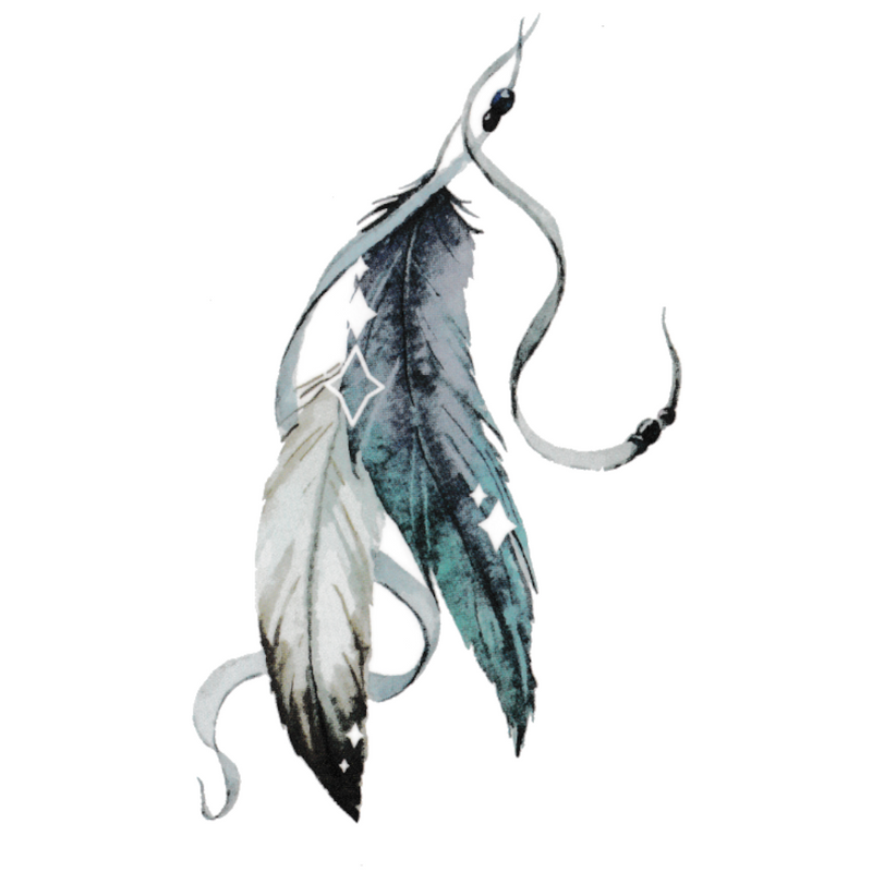 Blue Feathers Fluoreszierend tattoo