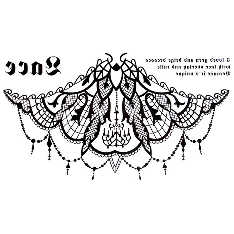 Tatouage éphémère temporaire underboob chandelier bijoux dentelle