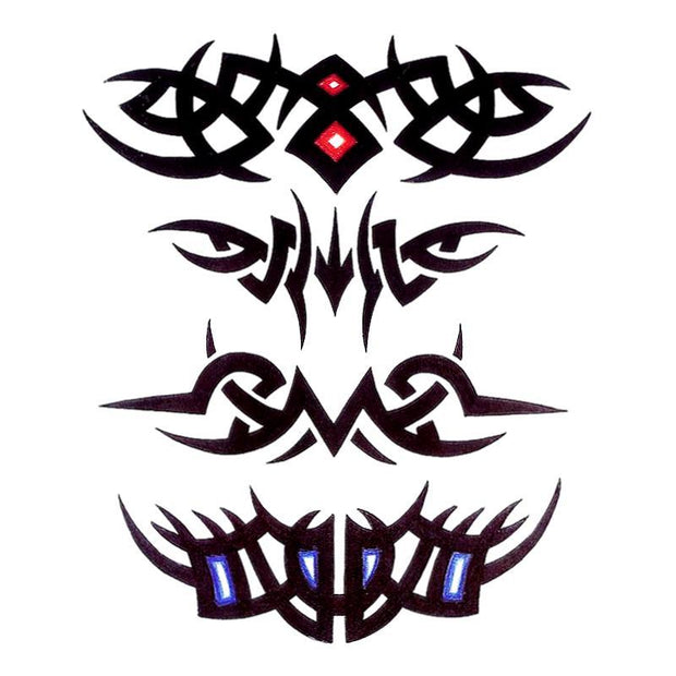 Tatouage éphémère temporaire tribal colliers diamants motifs