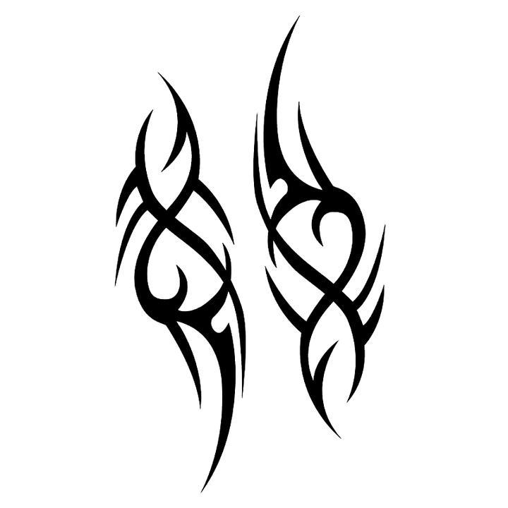 Tatouage éphémère temporaire duo tribal motifs