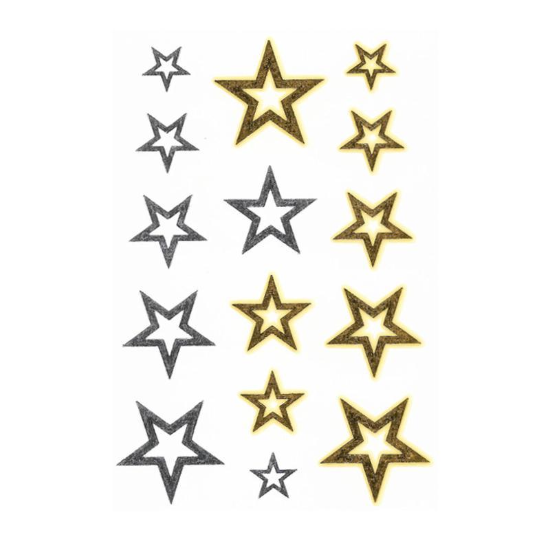 Tatouage éphémère temporaire étoiles or argent gold silver