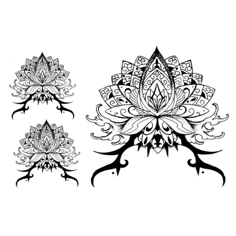 Tatouage éphémère temporaire lotus joyaux