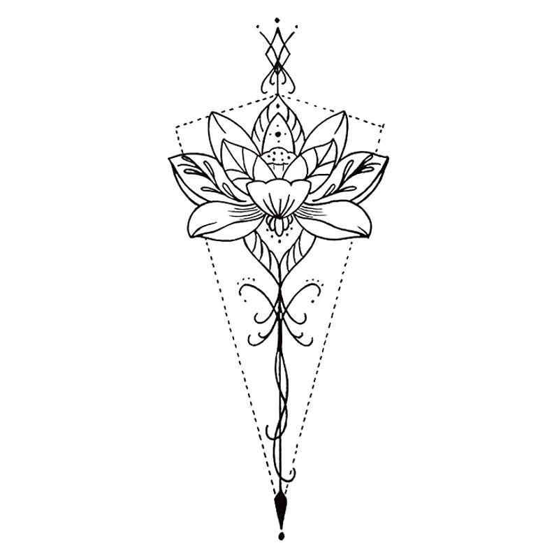 Tatouage éphémère temporaire lotus pointillé