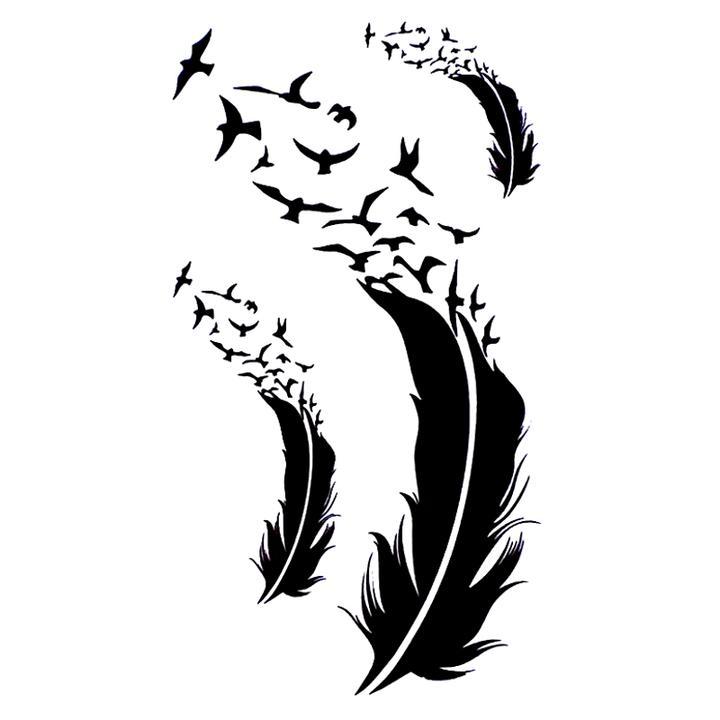 Tatouage éphémère temporaire plume oiseau envolée