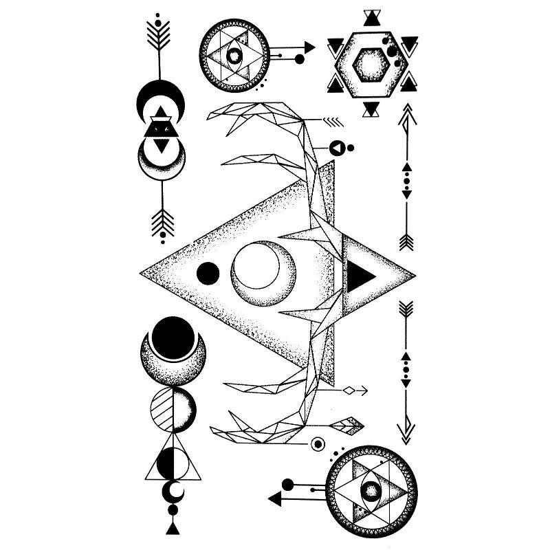 Tatouage éphémère temporaire géométrique triangle flèche cerf