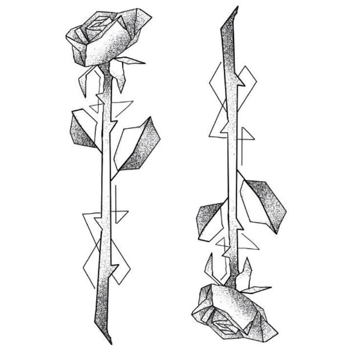 Tatouage éphémère temporaire rose geometrique