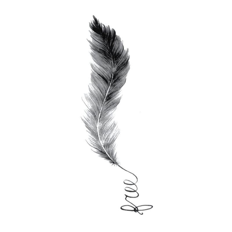 Tatouage éphémère temporaire plume élégante 