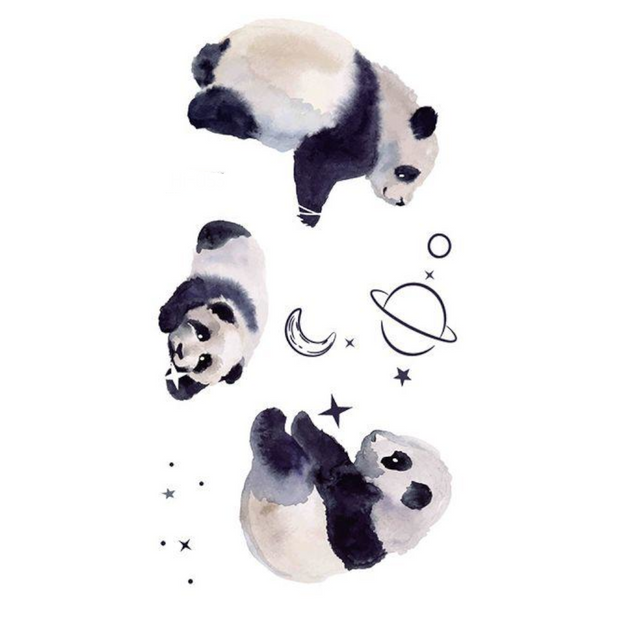 Panda Family Fluoreszierend tattoo