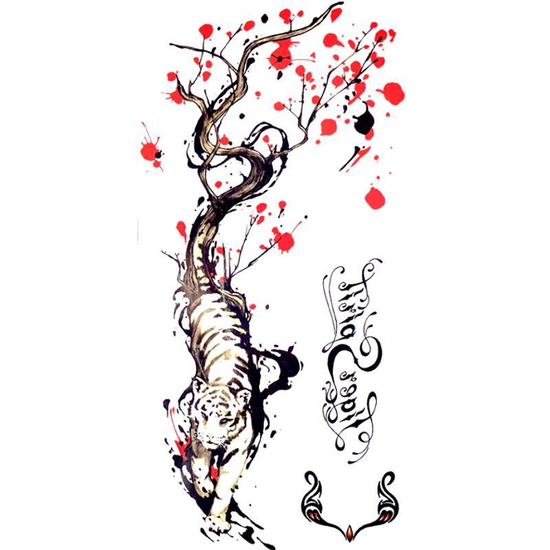 Tatouage éphémère temporaire asiatique arbre tigre