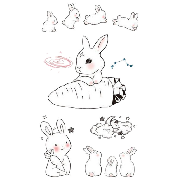 Rabbit Family Fluoreszierend tattoo