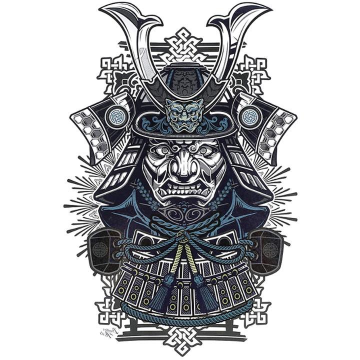 Tatouage éphémère temporaire asiatique guerrier samourai