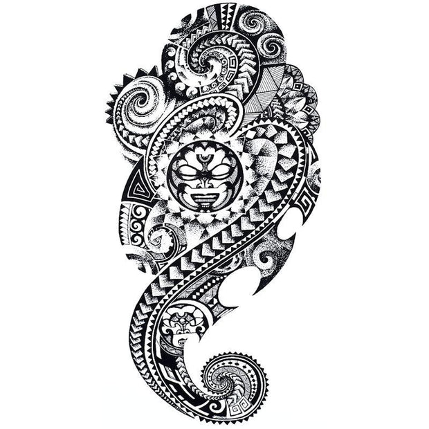 Tatouage éphémère temporaire serpent maori motifs tribal