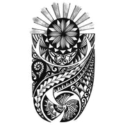 Tatouage éphémère temporaire soleil maori motifs tribal