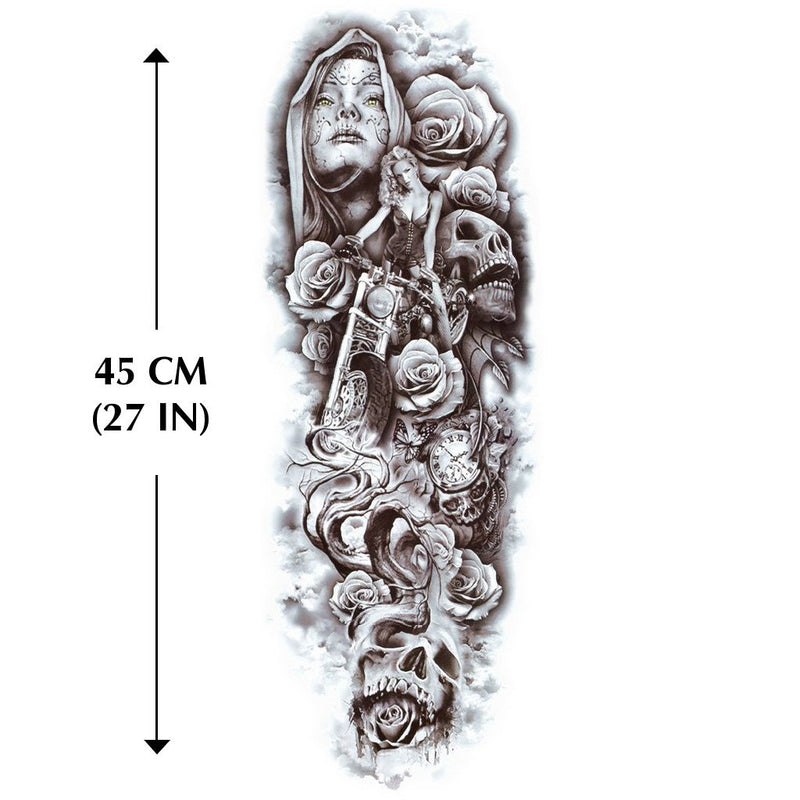 tatouage bras rose mort ephemere