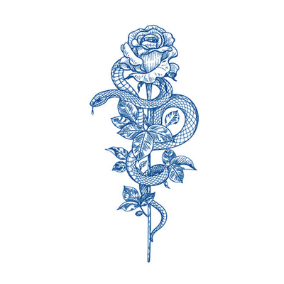 Semi Permanent Tattoo Snake Flower