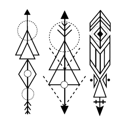 Tatouage éphémère temporaire géométrique triangle flèche