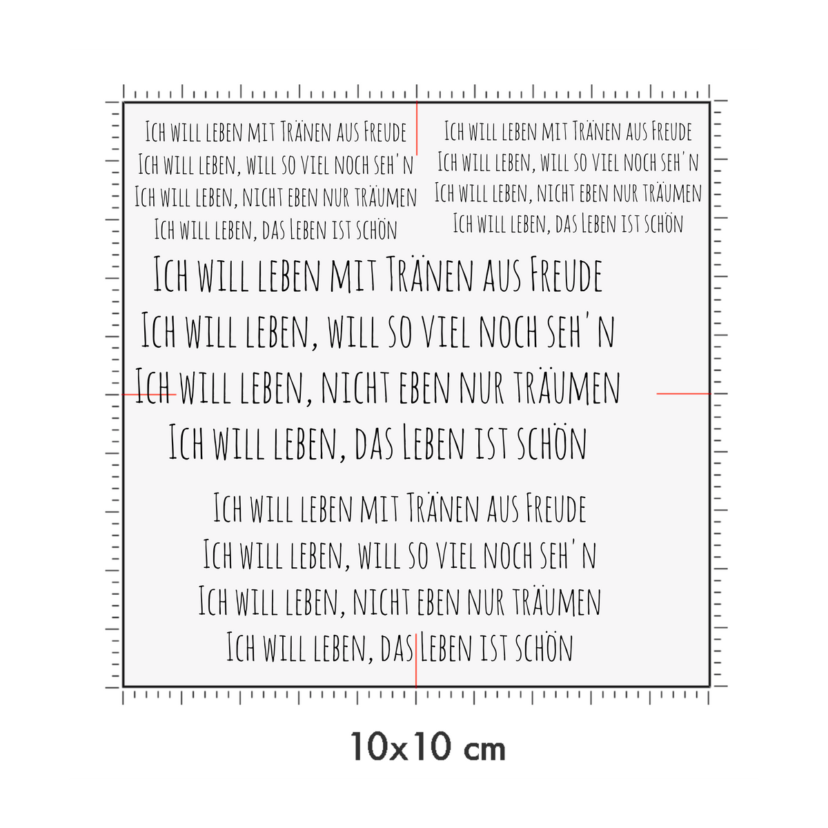 10 x 10 cm