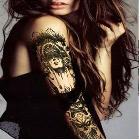 tatouage bras femme indienne attrape reve temporaire